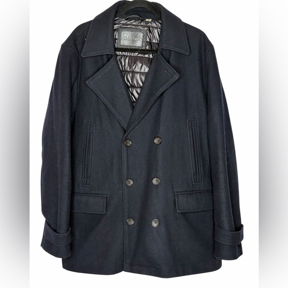 Calvin Klein Wool Blend Men's Black Peacoat L